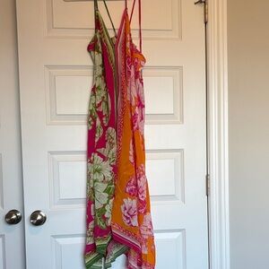 FARM Rio Pink and Orange Floral Dress